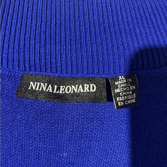 Nina Leonard Royal Blue Long Sleeve Dress - Picture 5 of 9